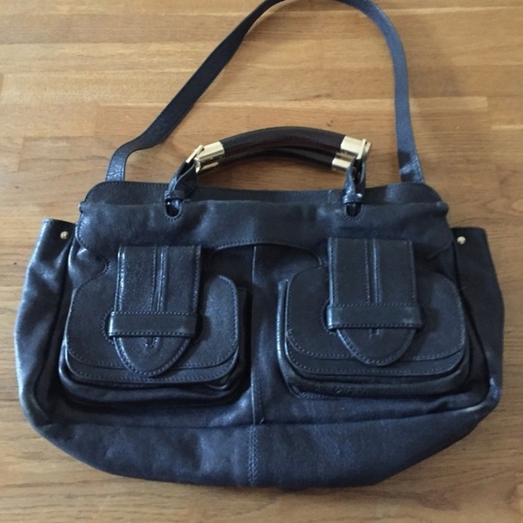 Authentic Chloe Saskia leather satchel in navy - Picture 4 of 8